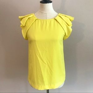 Zara Yellow Ruffle Sleeved Blouse
